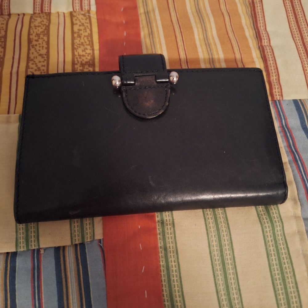 Tannery West Women's Black Leather Wallet Tri-fold